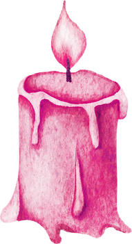 Pink Watercolor Candle