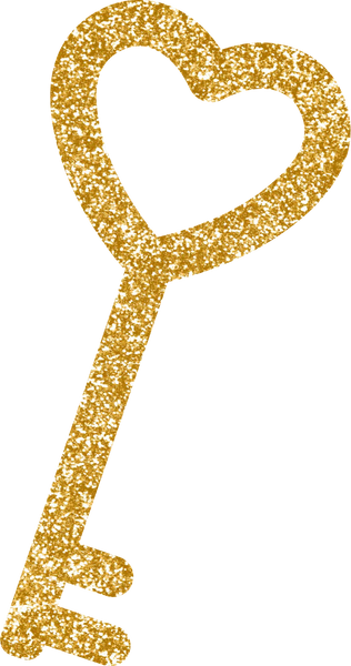 Static Gold Heart Key
